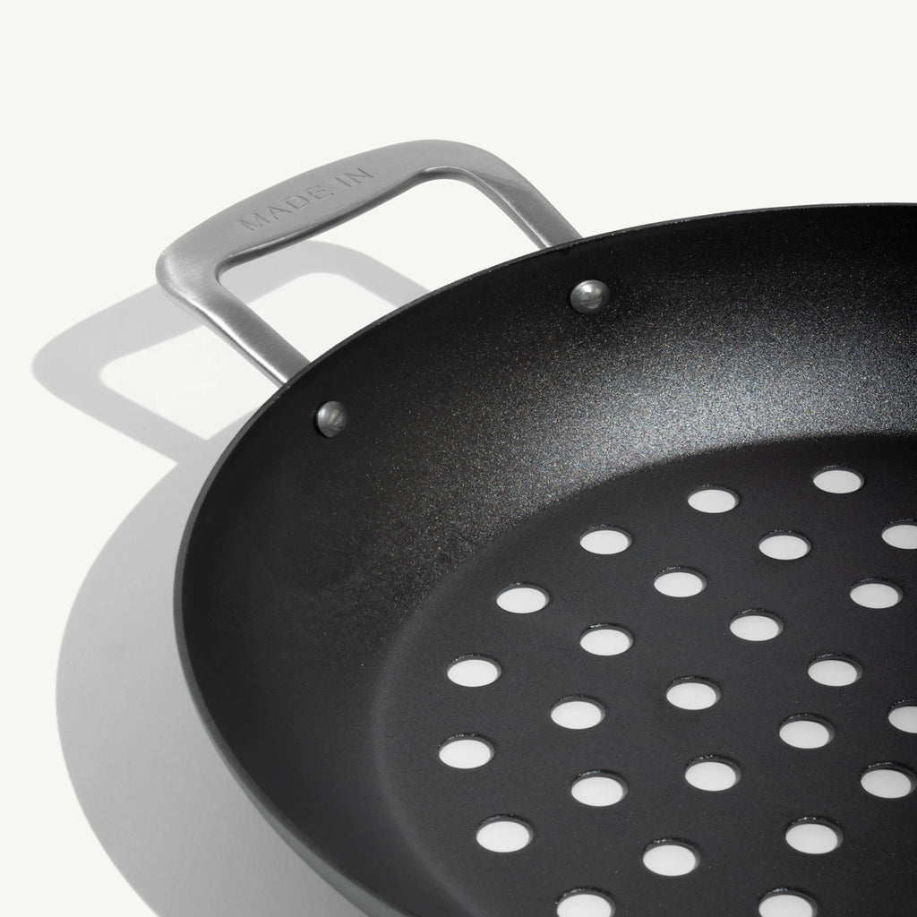 Seasoned Carbon Steel Grill Basket